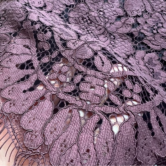 Ganni Jerome long-sleeve lace mini dress in decadent chocolate - Picture 5 of 7